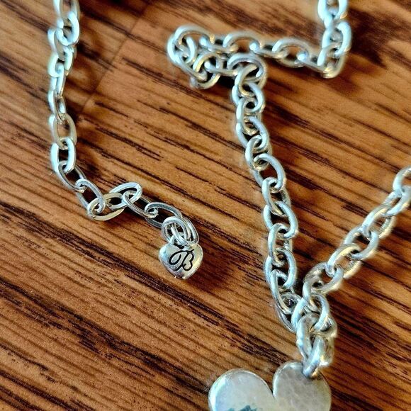 BRIGHTON "Metal Petal" Silver And Crystal Pendant Necklace - Picture 4 of 10